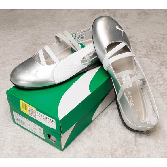 Puma Speedcat Ballet Silver White Sneakerina Womens Size 9.5 401581-01 NWB - Picture 1 of 16